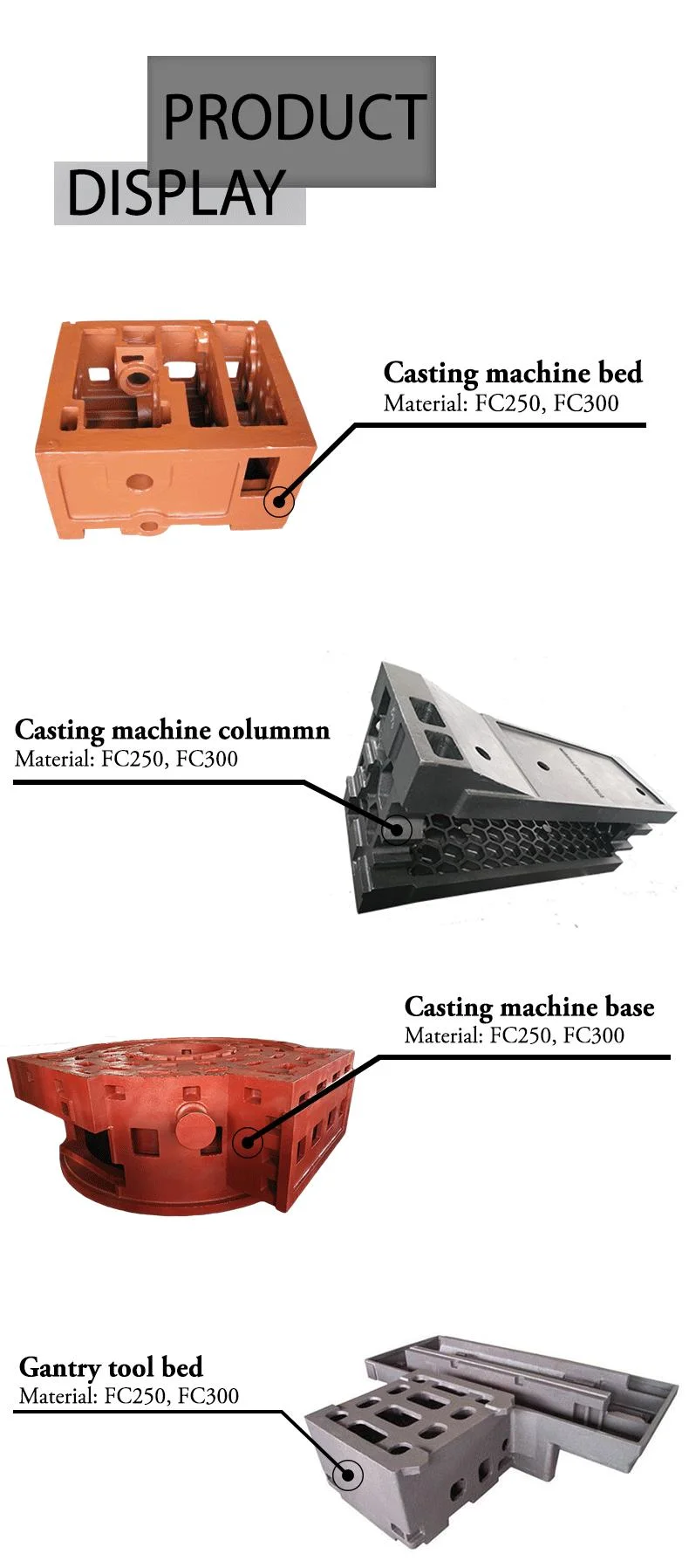 Iron Metal Machinery OEM Tools Base Casting Machine Tool Column