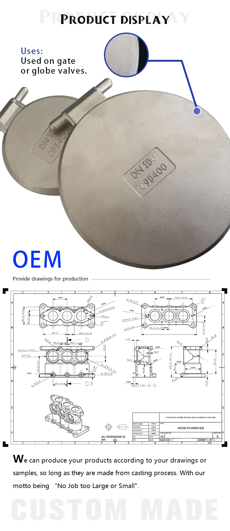 OEM Investment Casting Stainless Steel 304 /316 Products